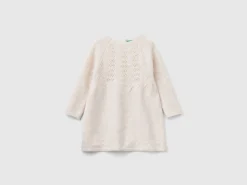 Knit dress with lace