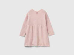 Knit dress with lace