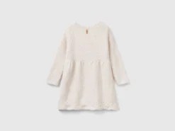 Knit dress with lace