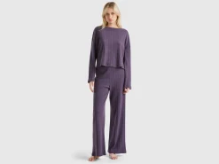 Knit effect trousers