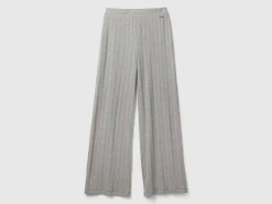Knit effect trousers
