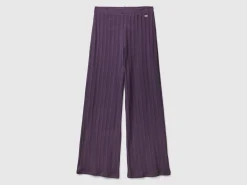 Knit effect trousers