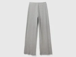 Knit effect trousers