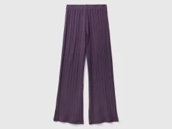 Knit effect trousers