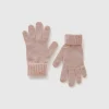 Knit gloves with logo