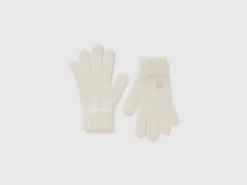 Knit gloves with logo