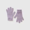 Knit gloves with logo