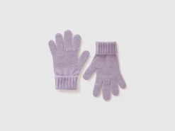Knit gloves with logo