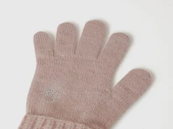 Knit gloves with logo