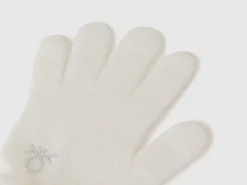 Knit gloves with logo