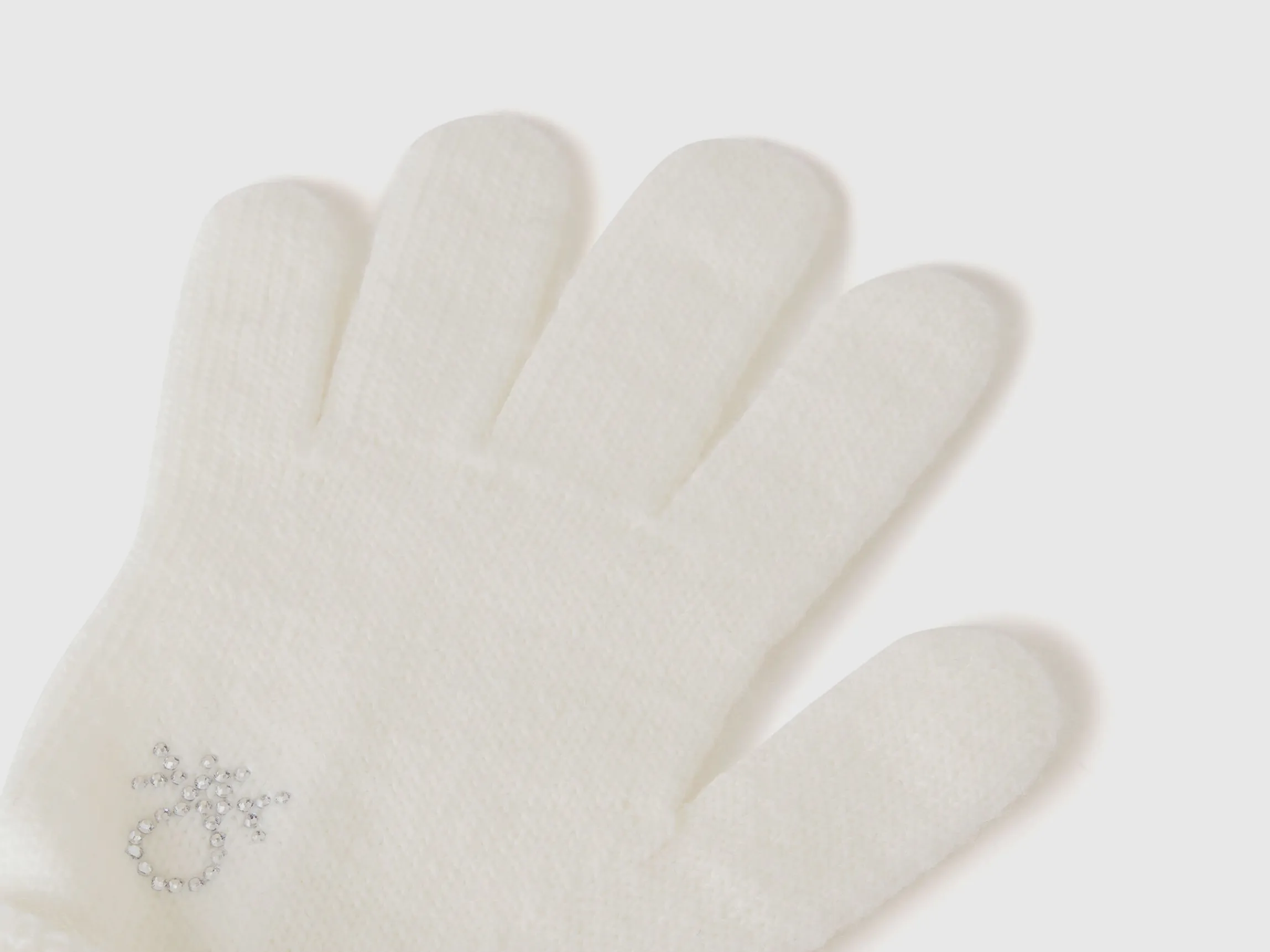 Knit gloves with logo