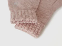 Knit gloves with logo