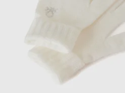 Knit gloves with logo