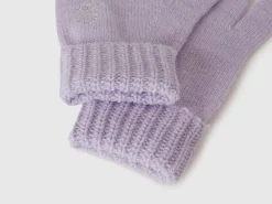 Knit gloves with logo