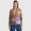 Knit jacket in multicolor wool blend