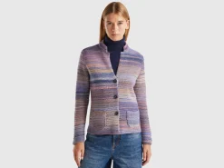 Knit jacket in multicolor wool blend