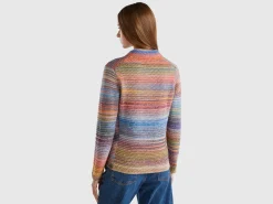 Knit jacket in multicolor wool blend