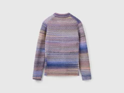 Knit jacket in multicolor wool blend