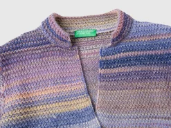 Knit jacket in multicolor wool blend