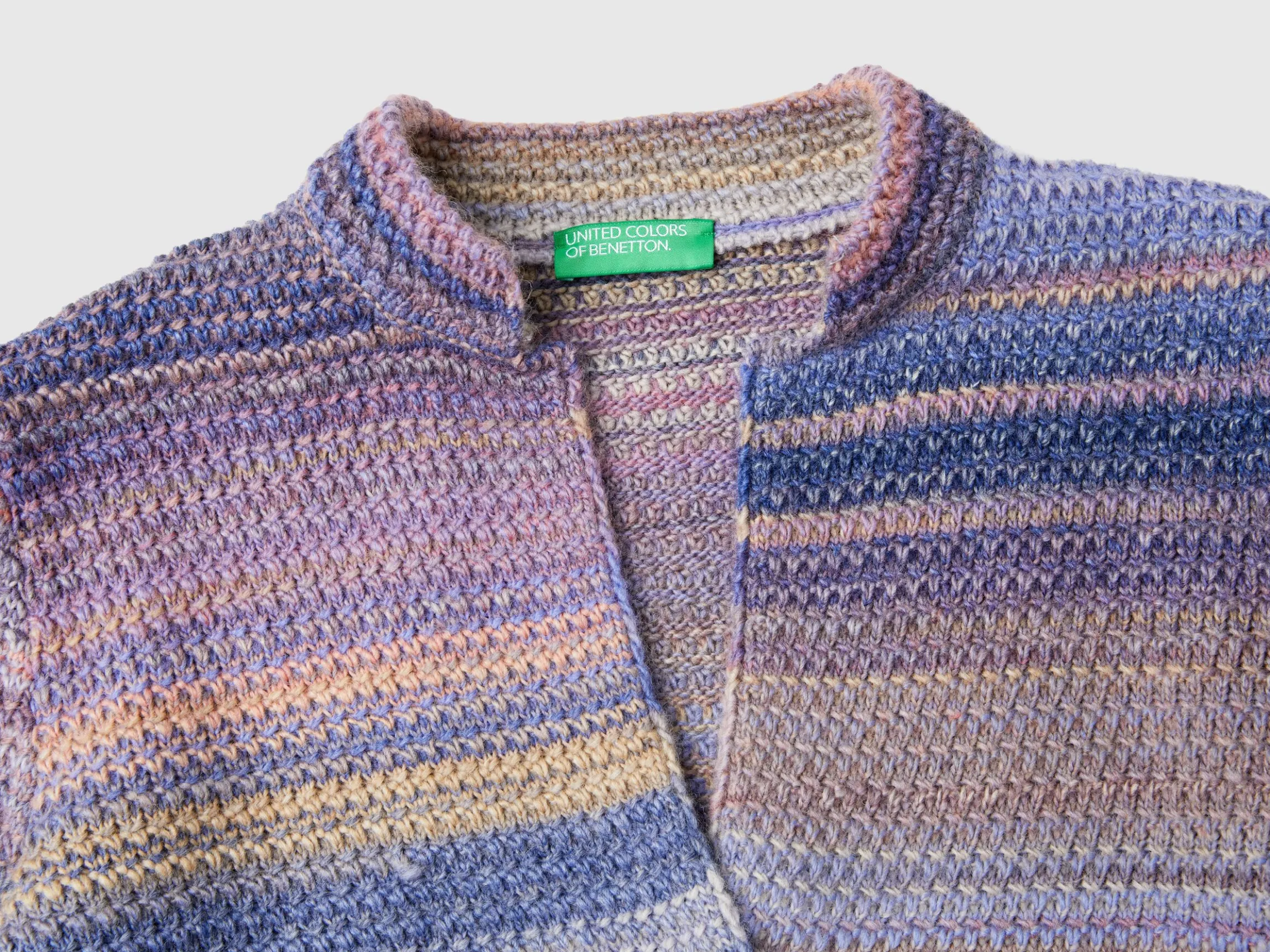 Knit jacket in multicolor wool blend
