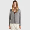 Knit jacket in wool and cashmere blend