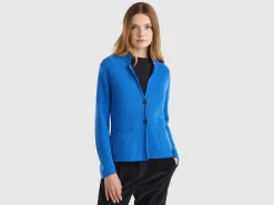Knit jacket in wool and cashmere blend