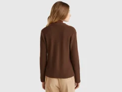 Knit jacket in wool and cashmere blend