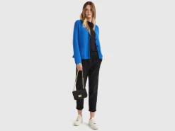Knit jacket in wool and cashmere blend