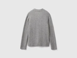 Knit jacket in wool and cashmere blend