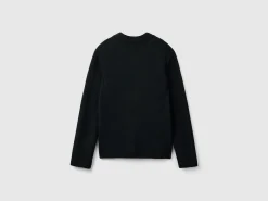 Knit jacket in wool and cashmere blend