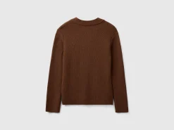Knit jacket in wool and cashmere blend