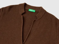 Knit jacket in wool and cashmere blend