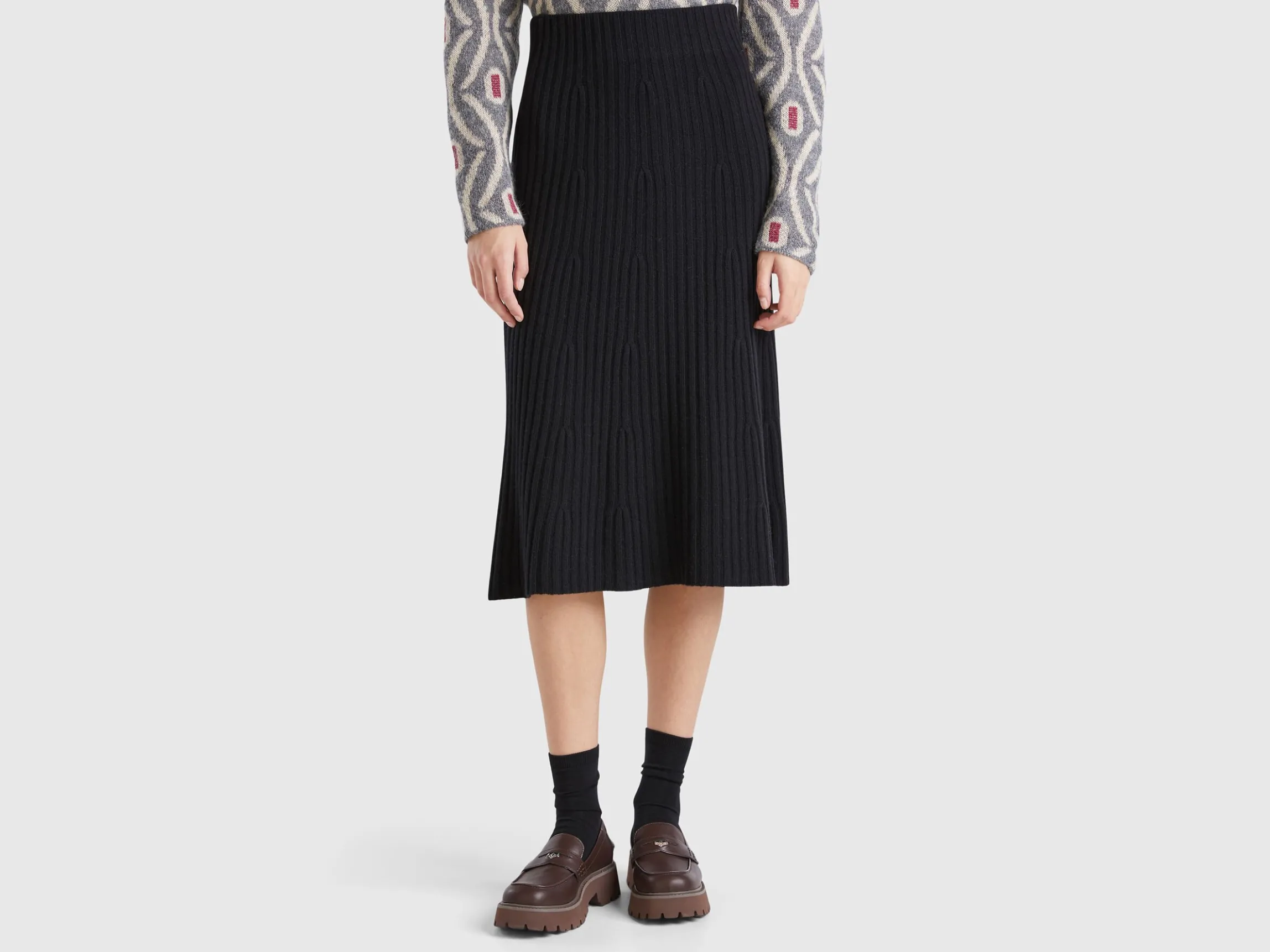 Knit midi skirt