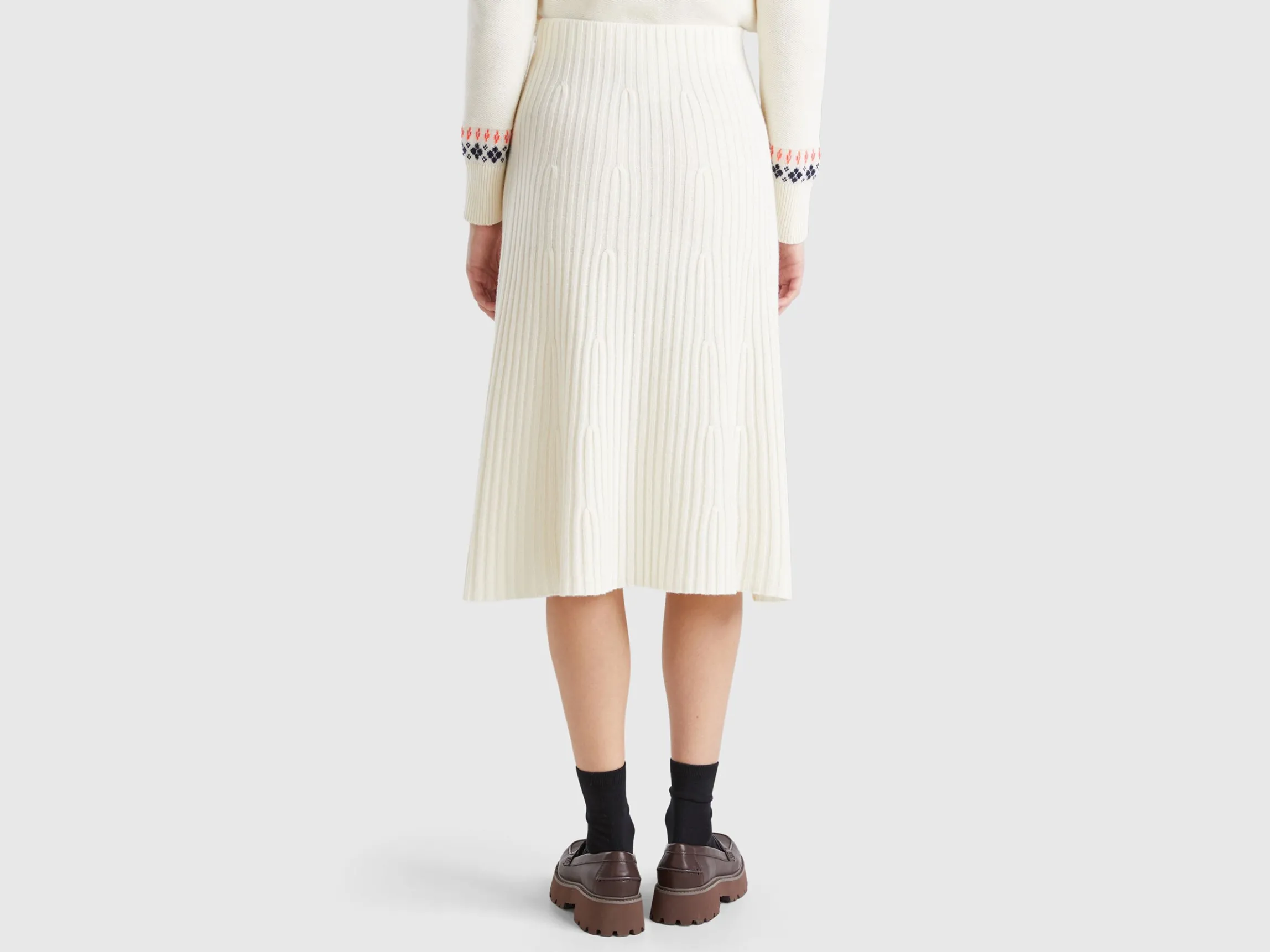 Knit midi skirt