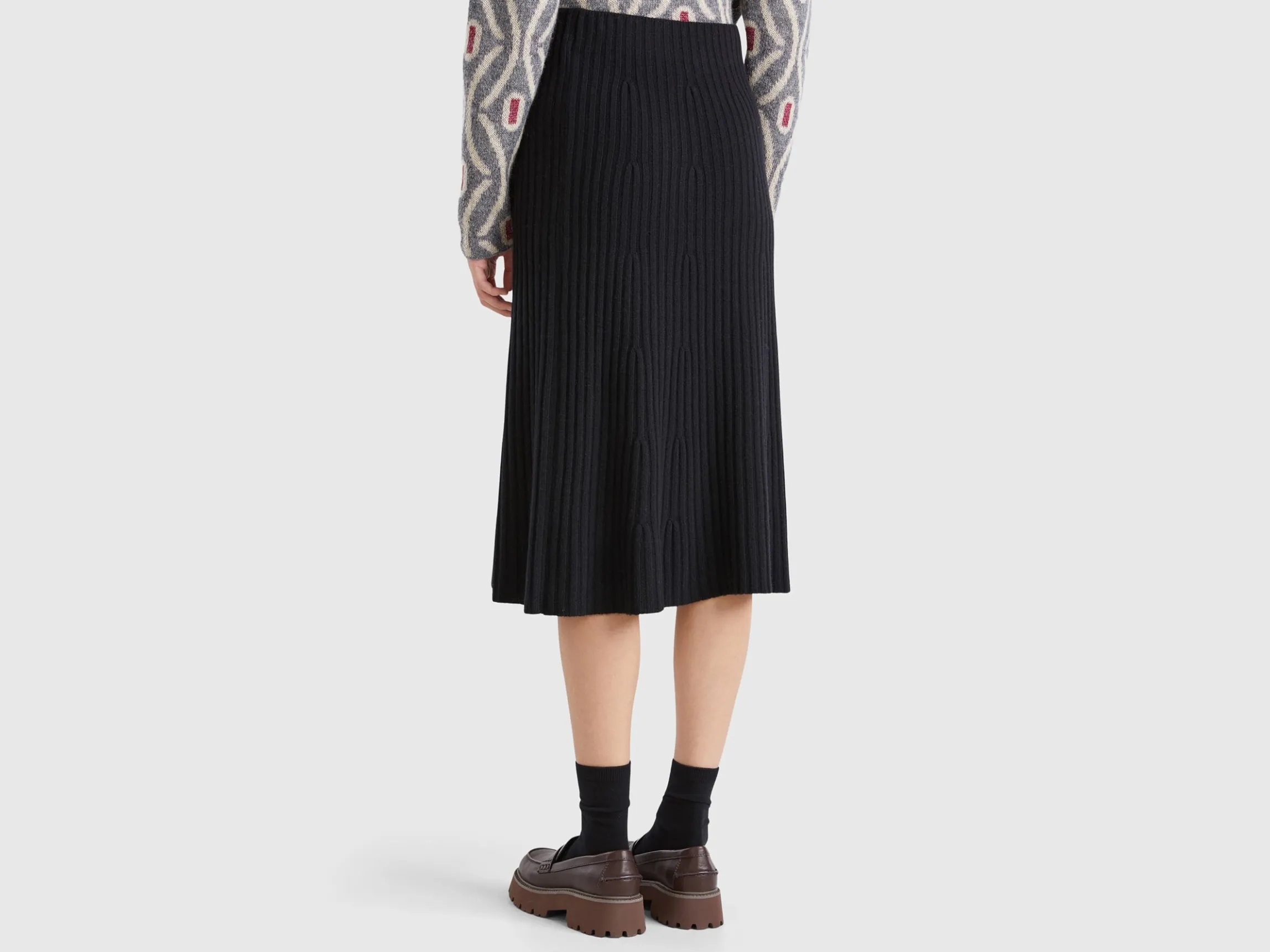 Knit midi skirt