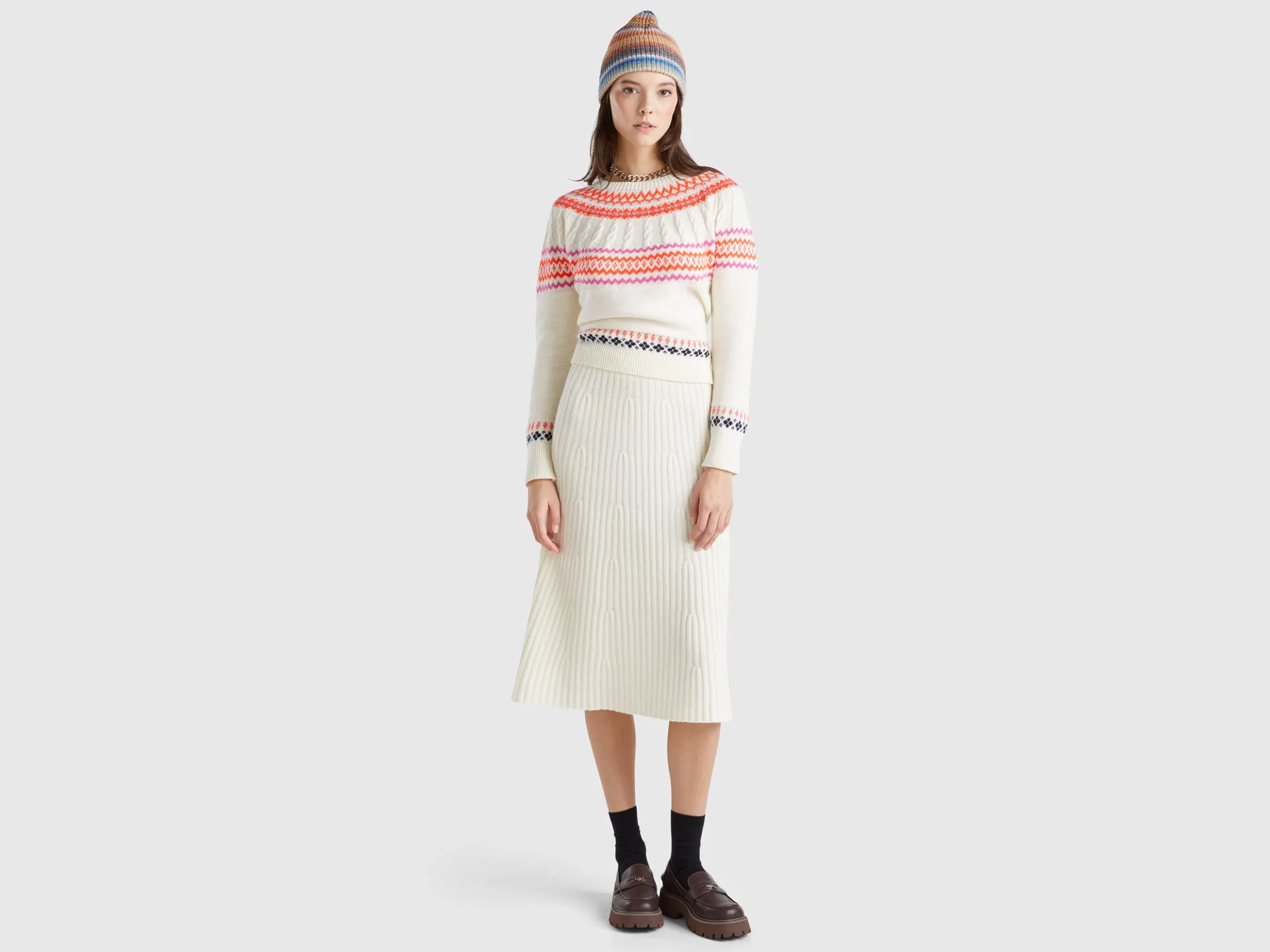 Knit midi skirt