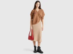 Knit midi skirt
