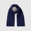 Knit scarf in stretch wool blend
