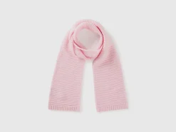 Knit scarf in stretch wool blend