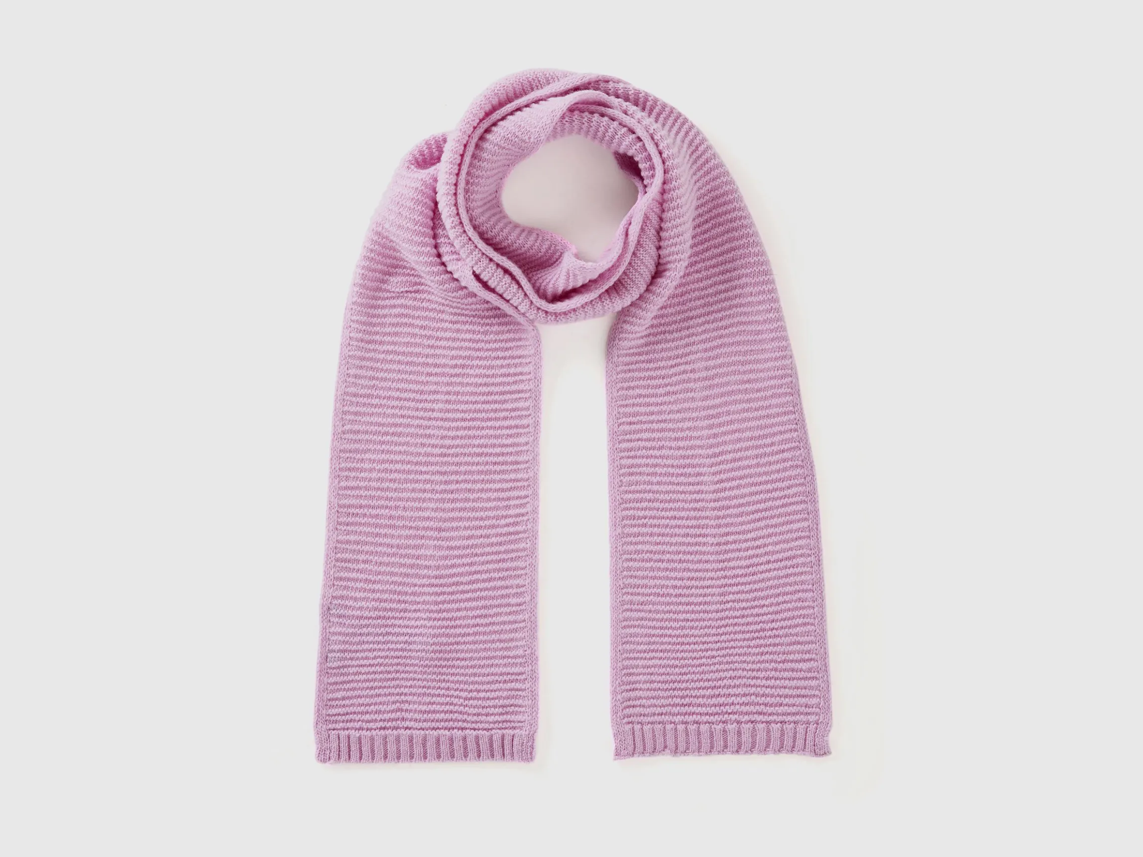 Knit scarf in stretch wool blend