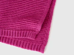 Knit scarf in stretch wool blend