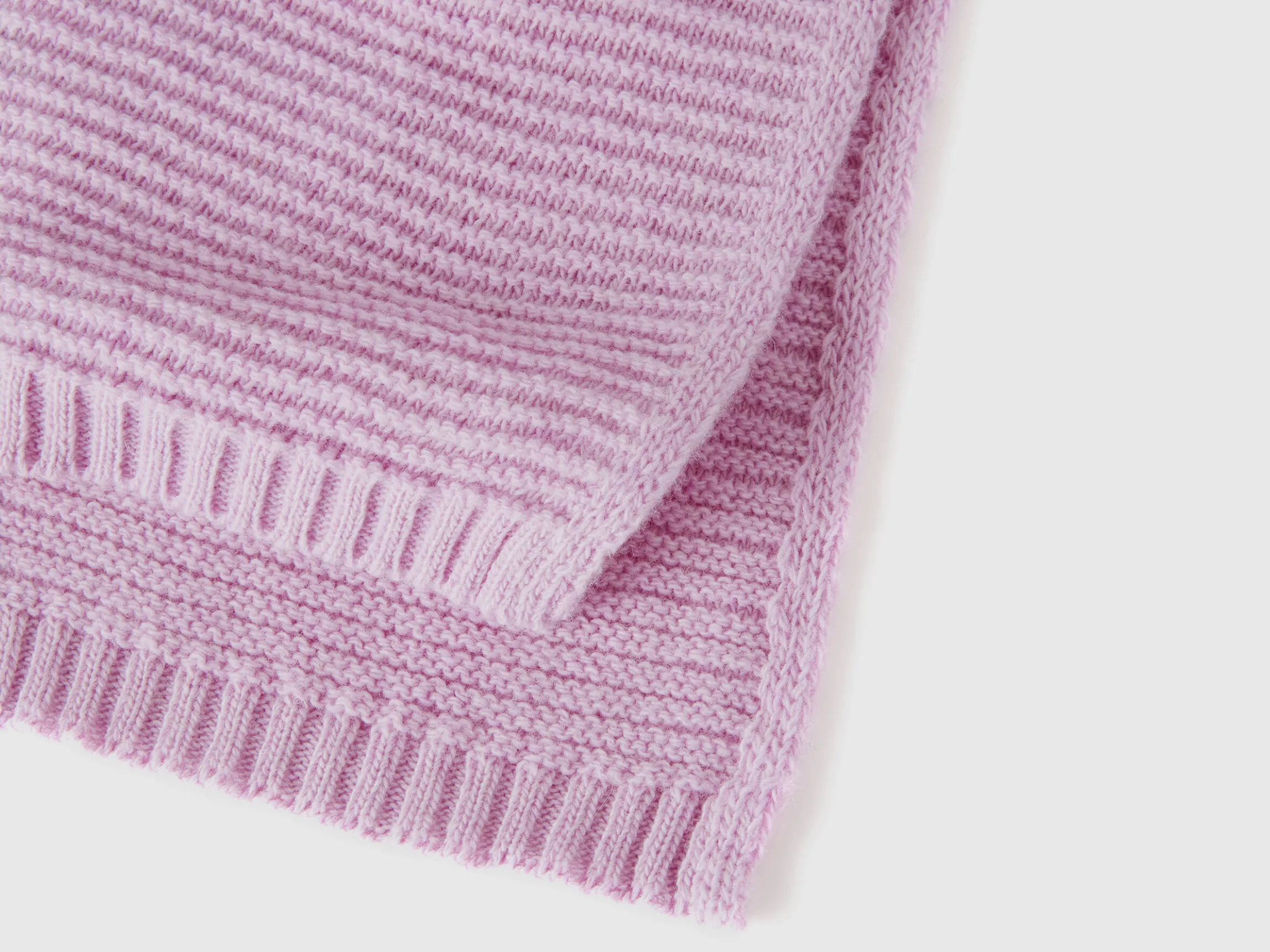 Knit scarf in stretch wool blend