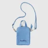 Light blue cell phone holder in pure cotton