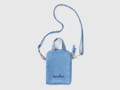 Light blue cell phone holder in pure cotton
