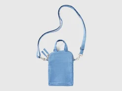Light blue cell phone holder in pure cotton