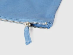 Light blue clutch in pure cotton