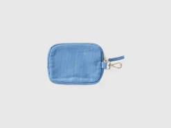 Light blue keychain and coin purse