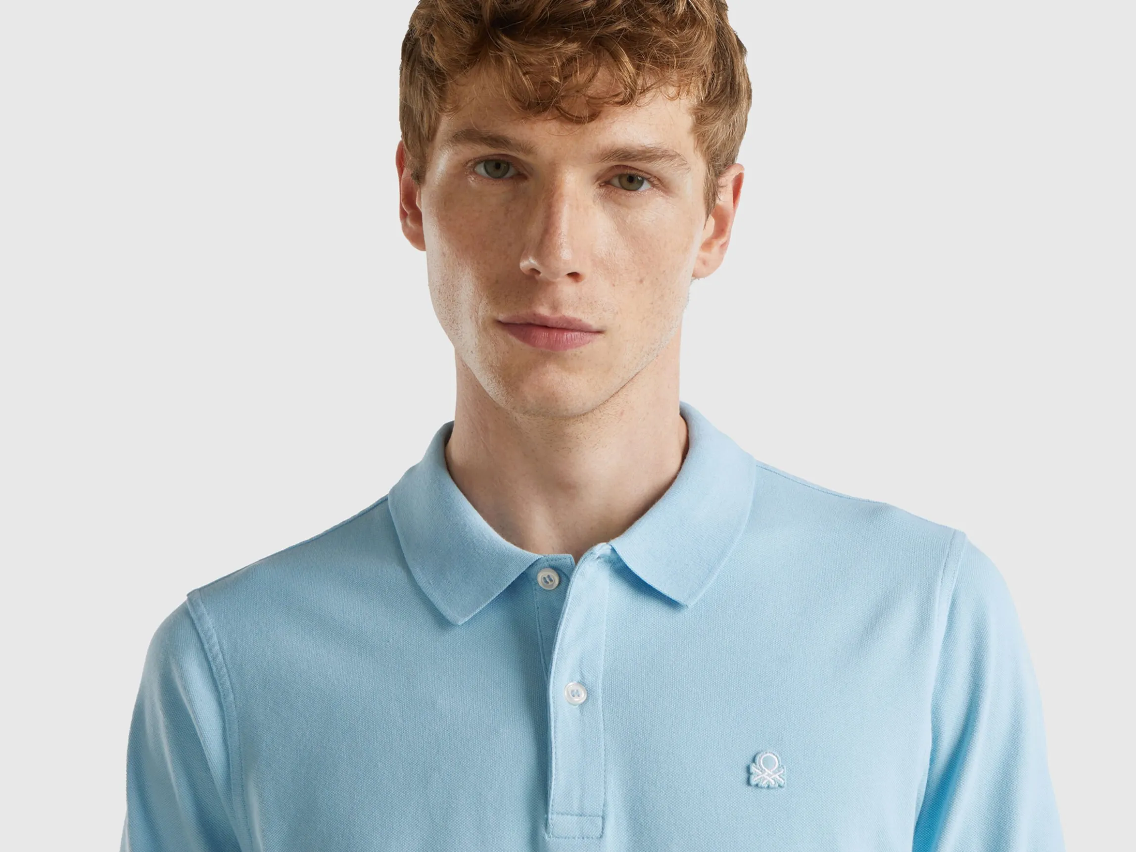 Light blue slim fit polo