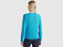 Light blue sweater in pure cashmere