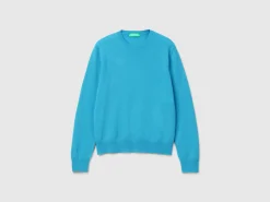 Light blue sweater in pure cashmere